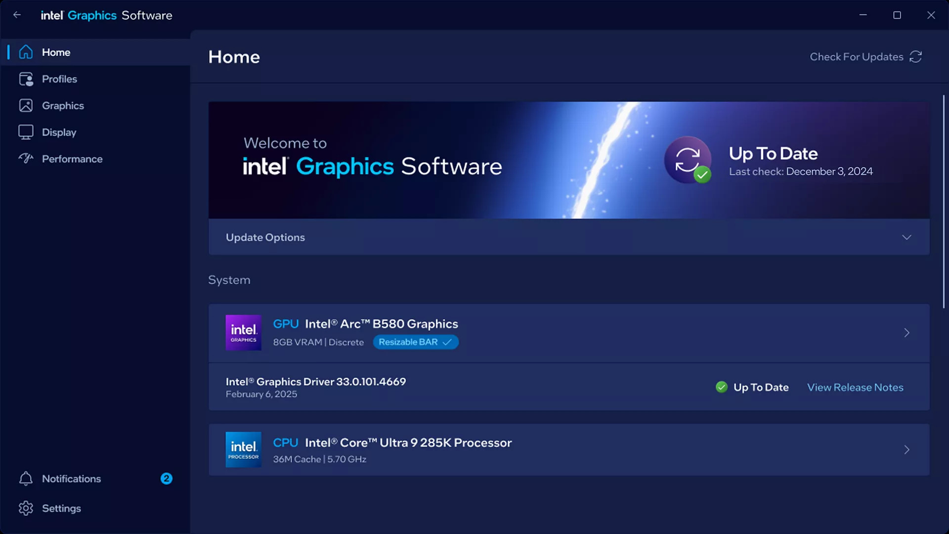 Intel'in yeni Grafik Yazılımı uygulaması