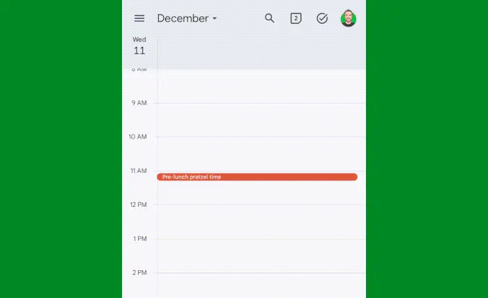 Google Takvim Android: Değişikliği görüntüle