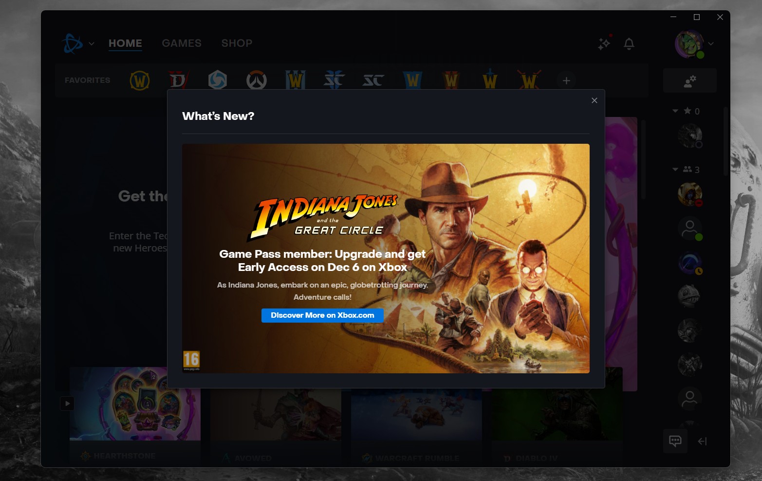 Battle.net'te Xbox oyunları var