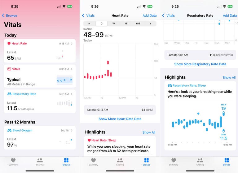 iPhone'da hayati değerlerinizi kontrol edin