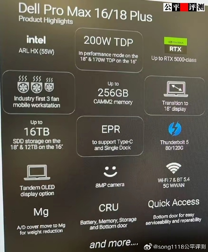 Dell Pro Max 18 özellikleri