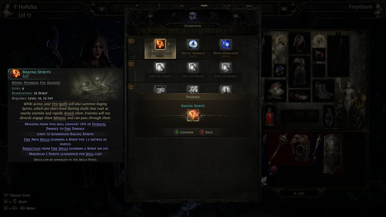 Raging Spirits Spirit Gem'i Seçmek