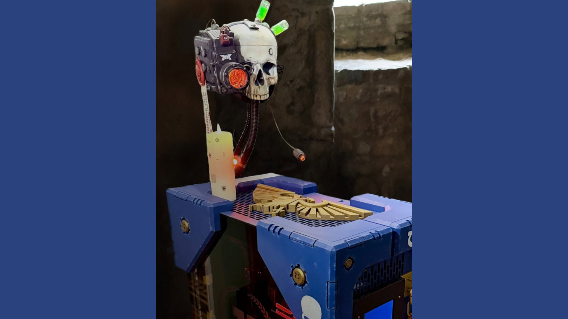 Thermaltake-warhammer-oyun-bilgisayar-kafatası-kamerası Thermaltake Warhammer 40K oyun bilgisayarı yapısının üzerinde 3D baskılı kafatası kamerası