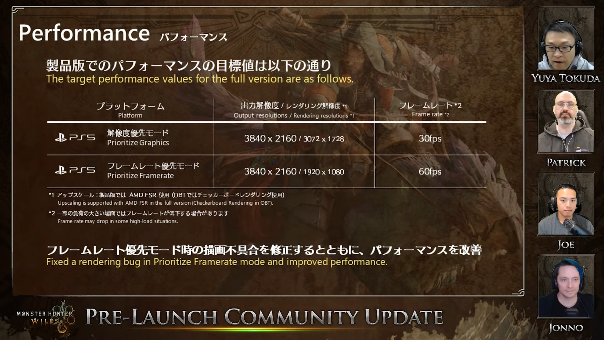 Monster Hunter Wilds için performans hedefleri sağlayan Capcom'un ekran görüntüsü