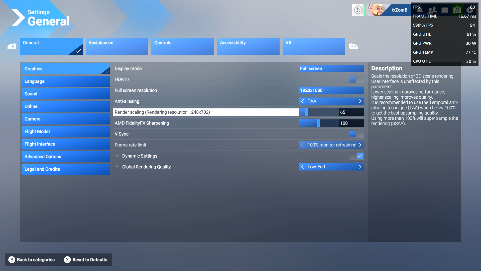 ASUS ROG Ally'de Microsoft Flight Simulator 2024 grafik ayarları
