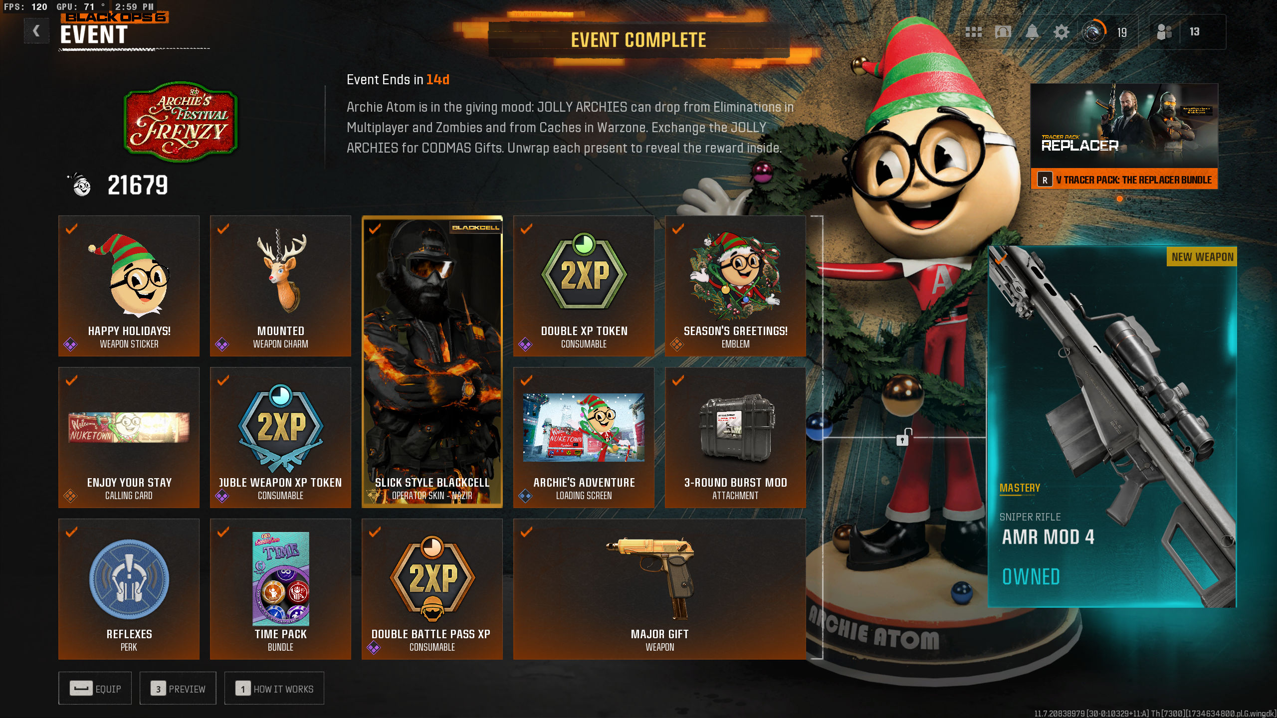 Call of Duty: Black Ops 6'daki Archie'nin Festival Çılgınlığı etkinliğinin ekran görüntüleri.