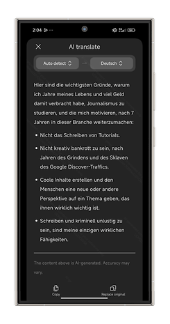 HyperOS'un AI not alma özelliğini gösteren bir Xiaomi akıllı telefondan alınan ekran görüntüsü.