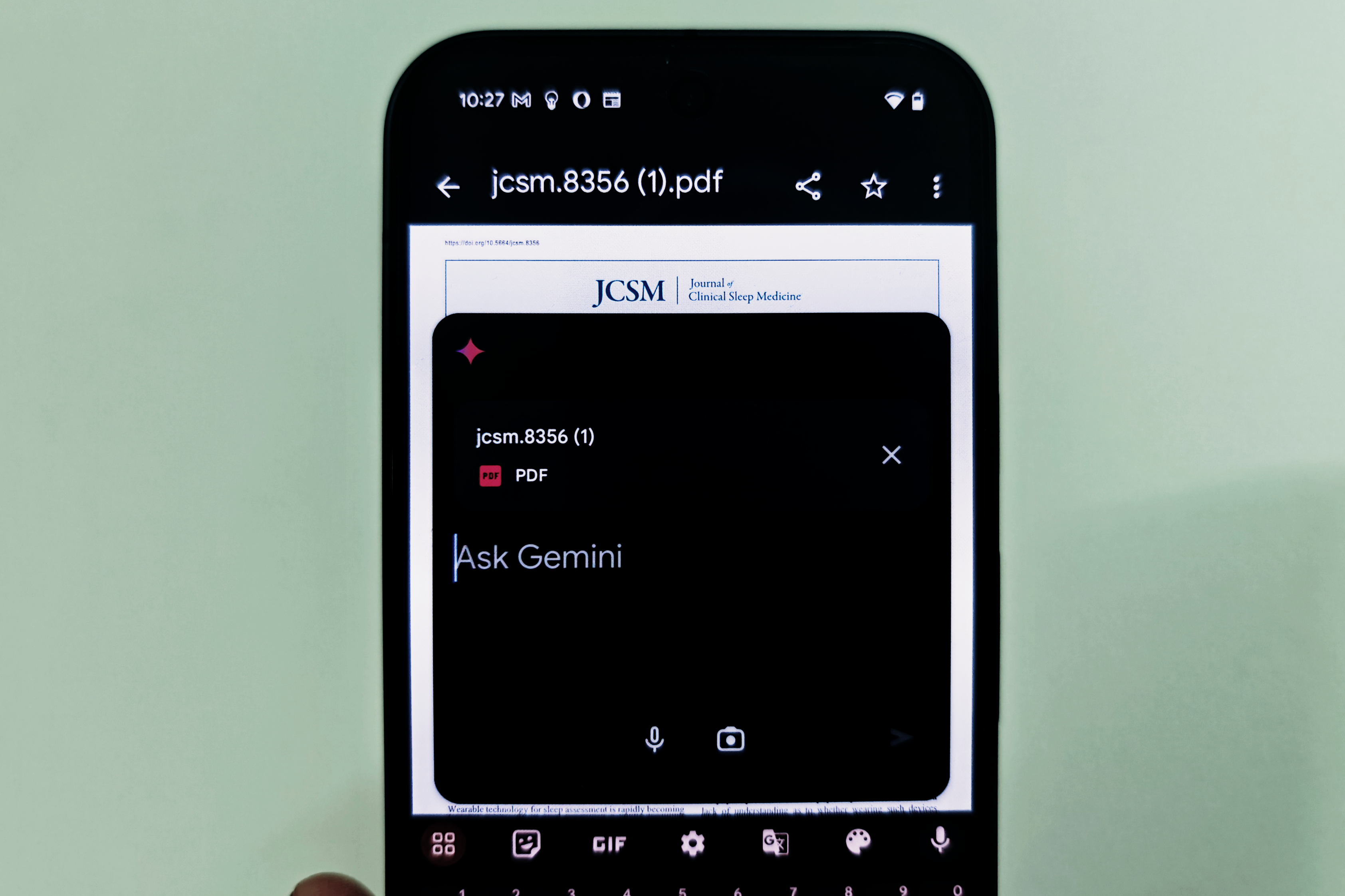 Gemini'nin Google uygulamasıyla Dosyalar'da PDF işlemesinin ikinci adımı.