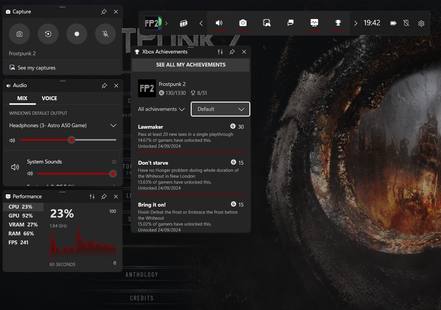 Frostpunk 2 Başarıları.