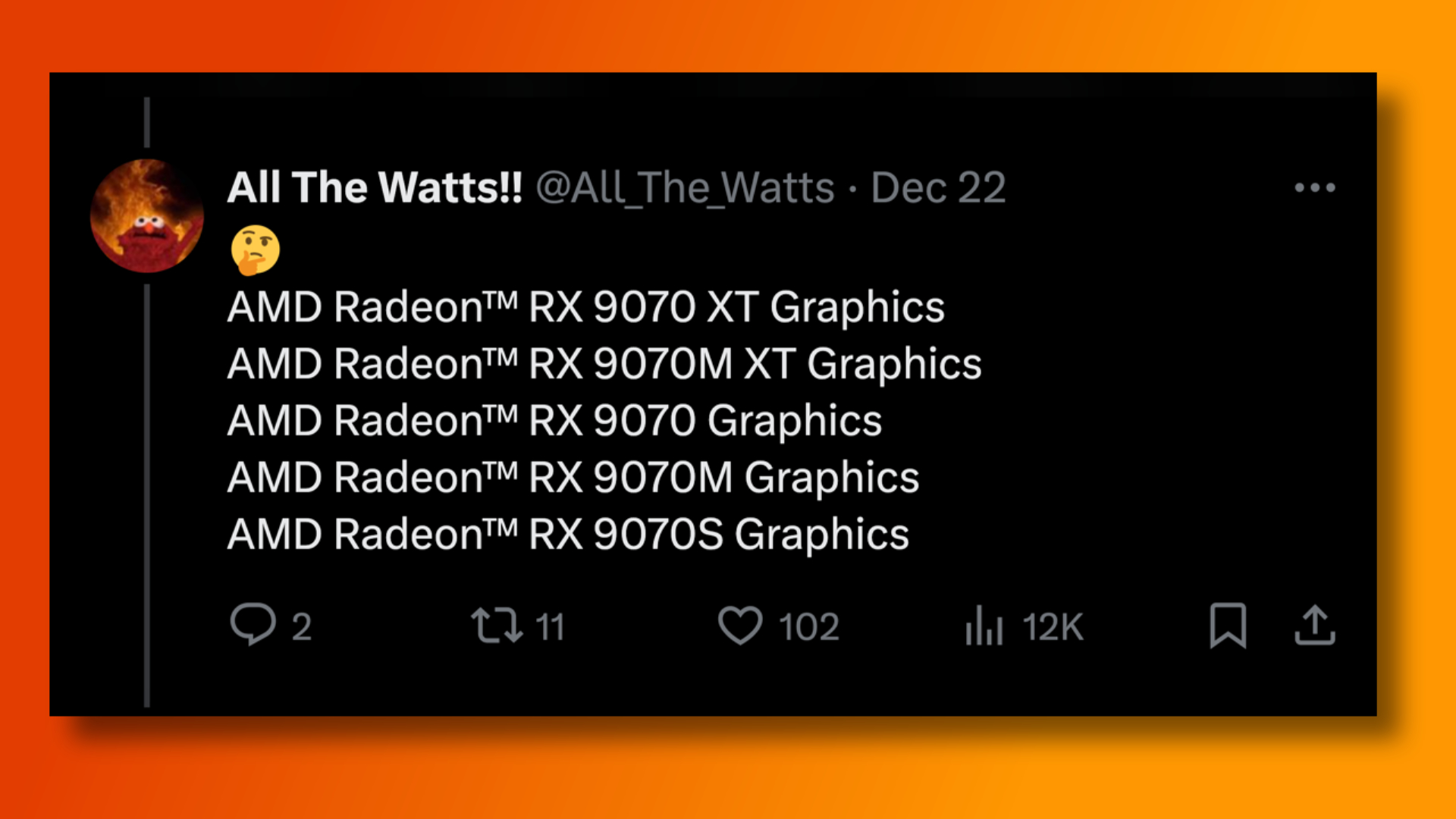amd-radeon-9000-serisi-x-sızıntısı X'te AMD Radeon 9000 serisi GPU sızıntısı
