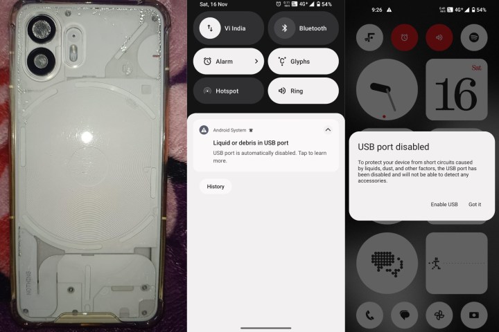 Kullanıcı ifadelerinde gösterilen hiçbir şey Telefon dayanıklılığı sorunları, örnek 2.