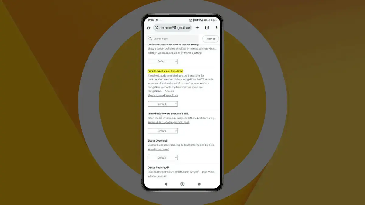 Chrome Canary'de Geri/İleri Önbellek bayrağı | Resim kredisi - MSPowerUser - Android için Chrome, iOS tarzı bir gezinme hareketi alabilir