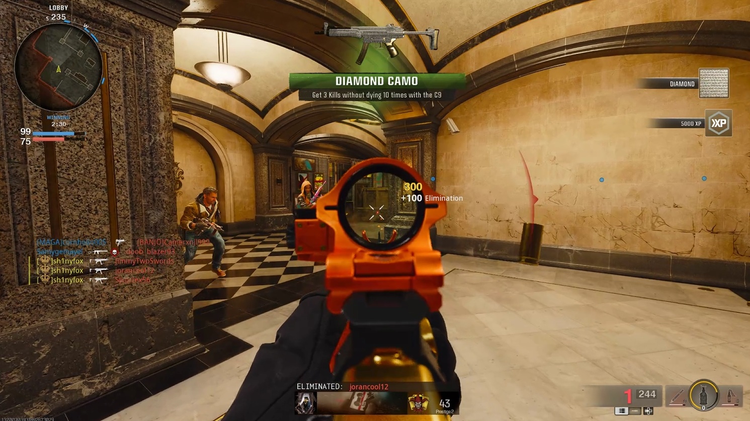Black Ops 6'daki Racket haritasında C9'da Diamond kamuflajının kilidini açmak.