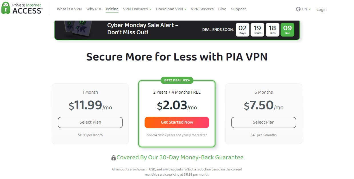Pia Vpn Siber Pazartesi Fiyatı