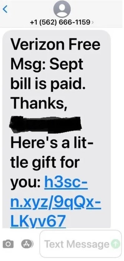 Kişisel bilgi isteyen Verizon abonelerine gönderilen sahte metin. | Resim kredisi-Tom's Hardware - FBI, telefonunuza yapılan derin sahte AI saldırılarını engellemek için bir kod sözcüğü bulmanızı istiyor