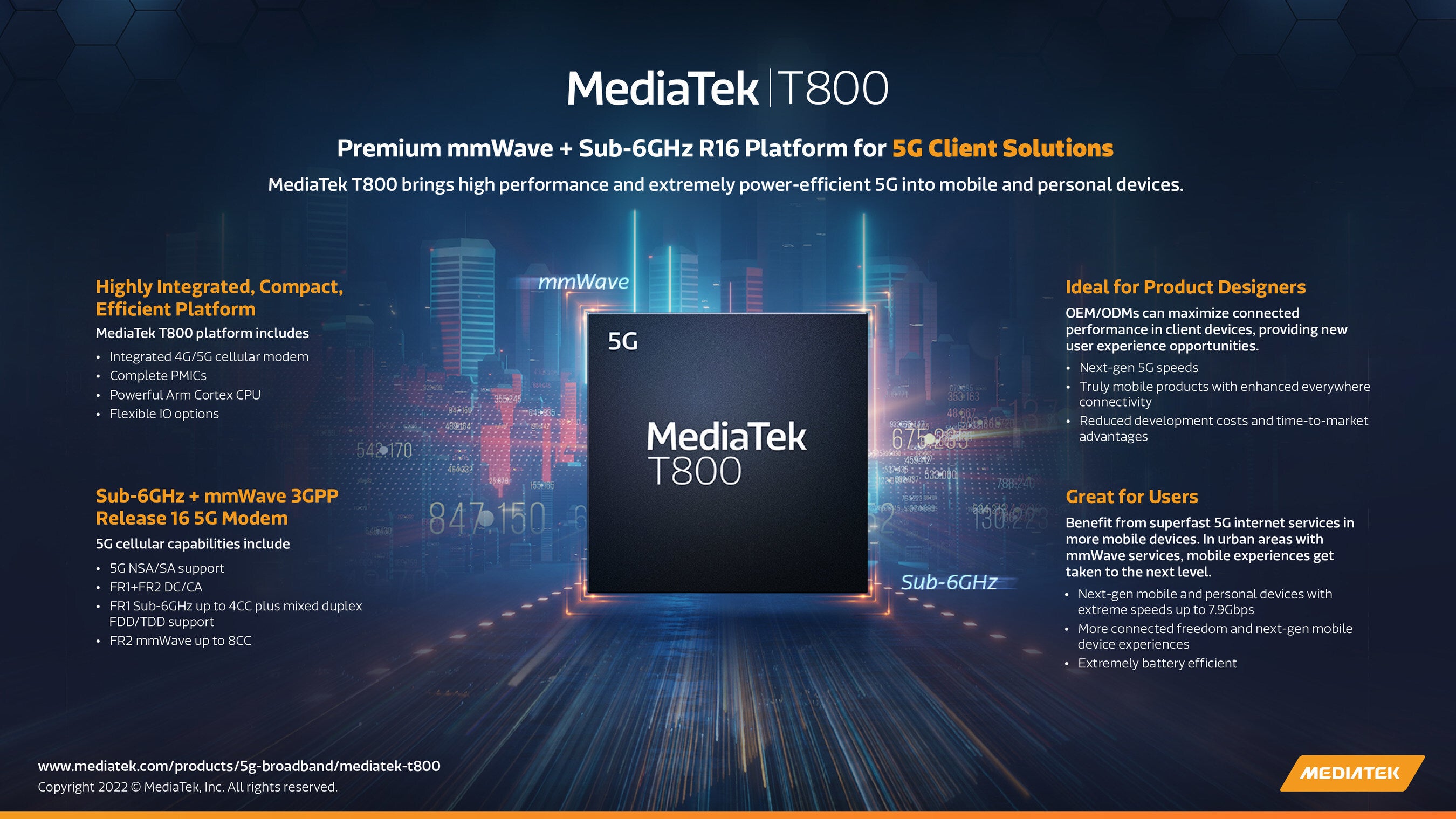 MediaTek T800 modemin özel görüntüsü