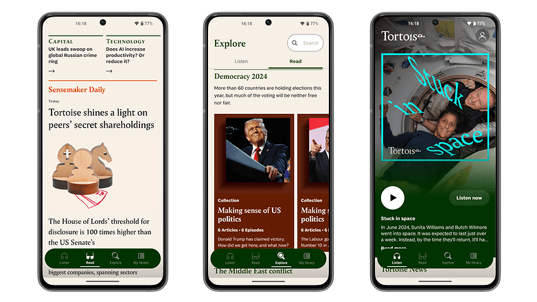 Üç akıllı telefon, Tortoise News'den 