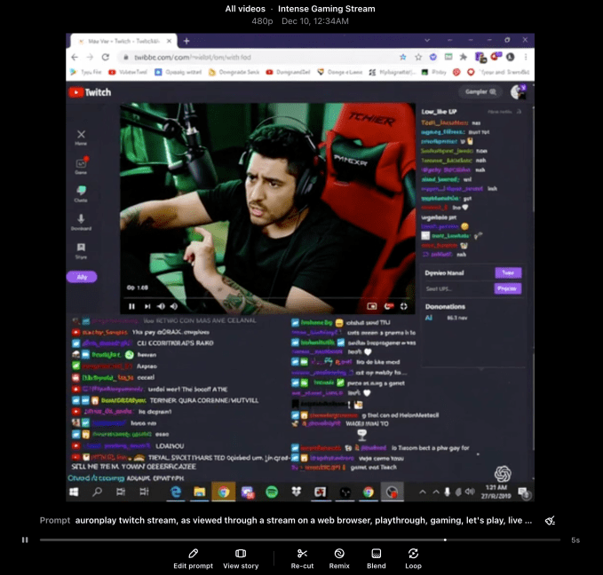 OpenAI Sora video oyunu