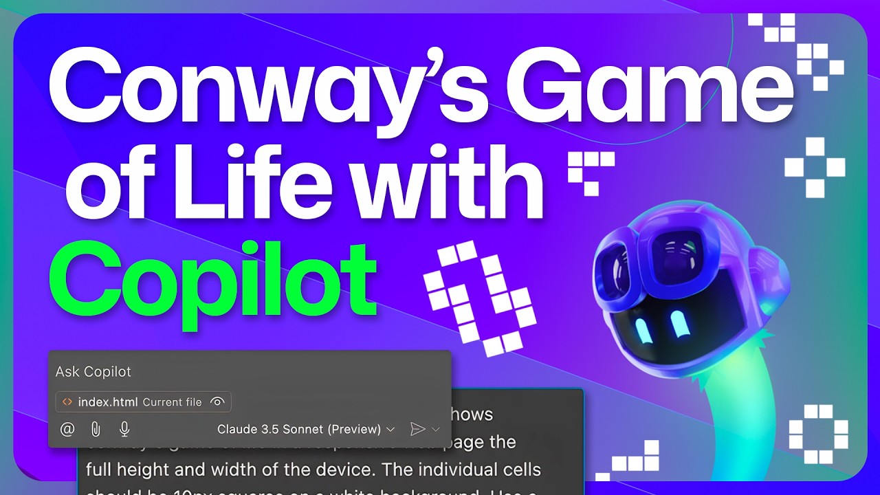 GitHub Copilot Free ile Conway'in Hayat Oyununu Oluşturun - YouTube