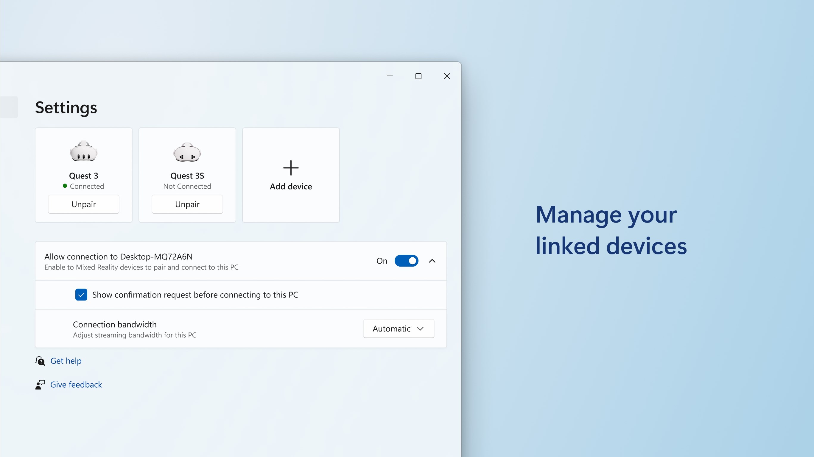 Windows 11 için Meta Quest Link uygulaması