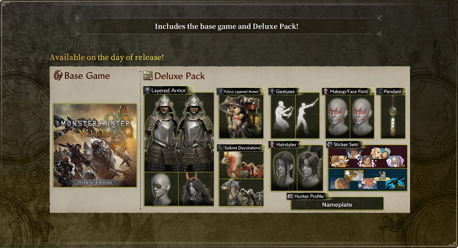 Monster Hunter WIlds Deluxe Edition içerik başlığı
