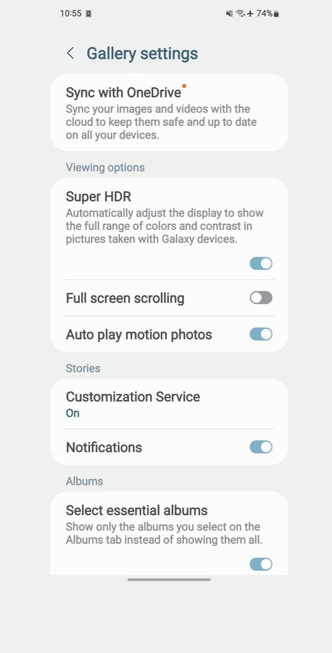 One UI 6'daki HDR parlaklık ayarının ekran görüntüsü