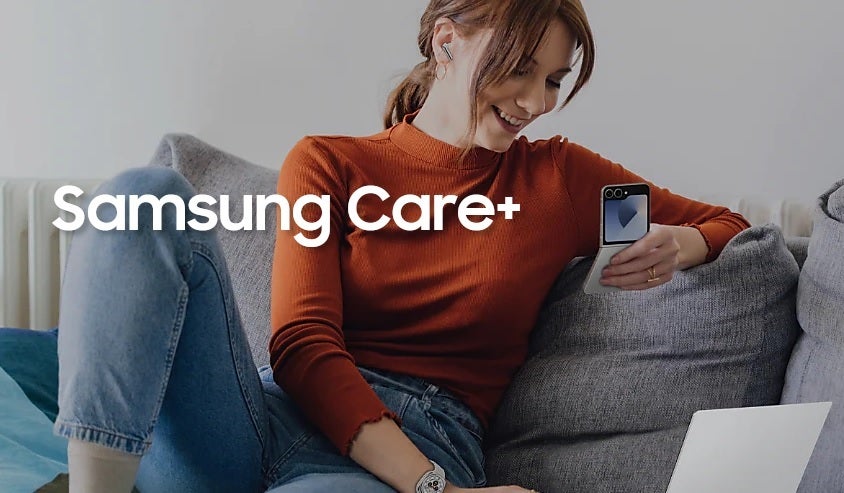 Samsung'dan Samsung Care+ promosyonu.