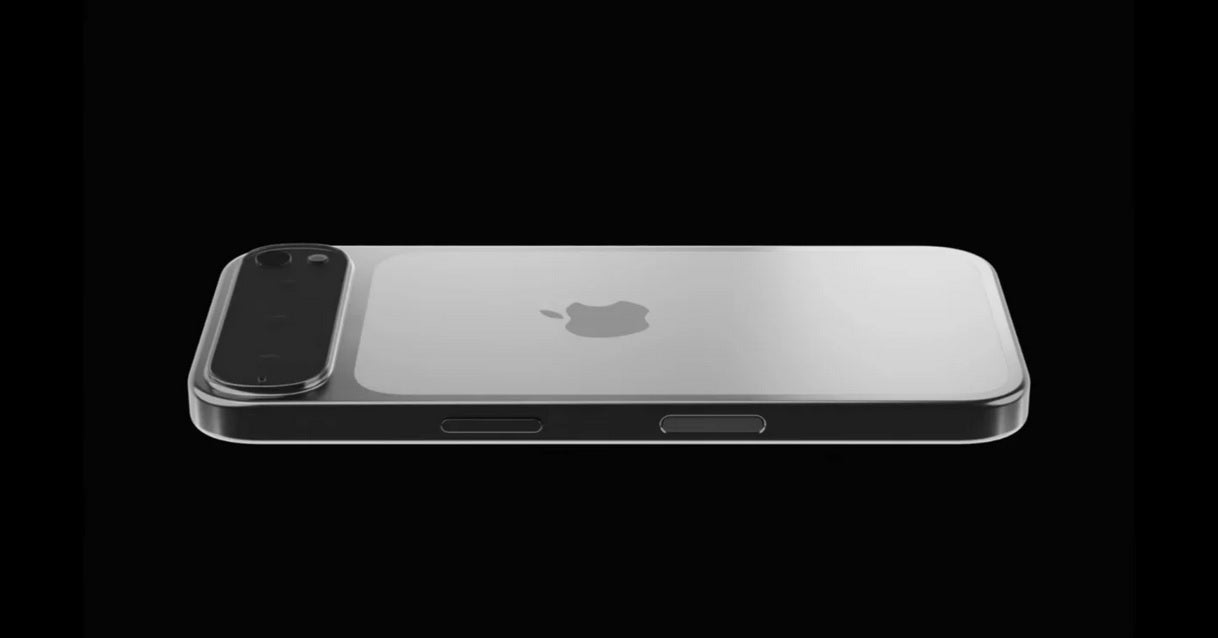 iPhone 17 Pro Max'in telefonun yan tarafını gösteren renderi.