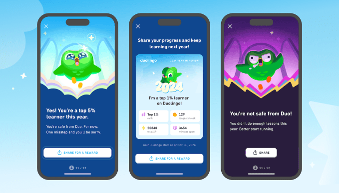 Duolingo'nun 2024 Yılı İncelemesi özelliği