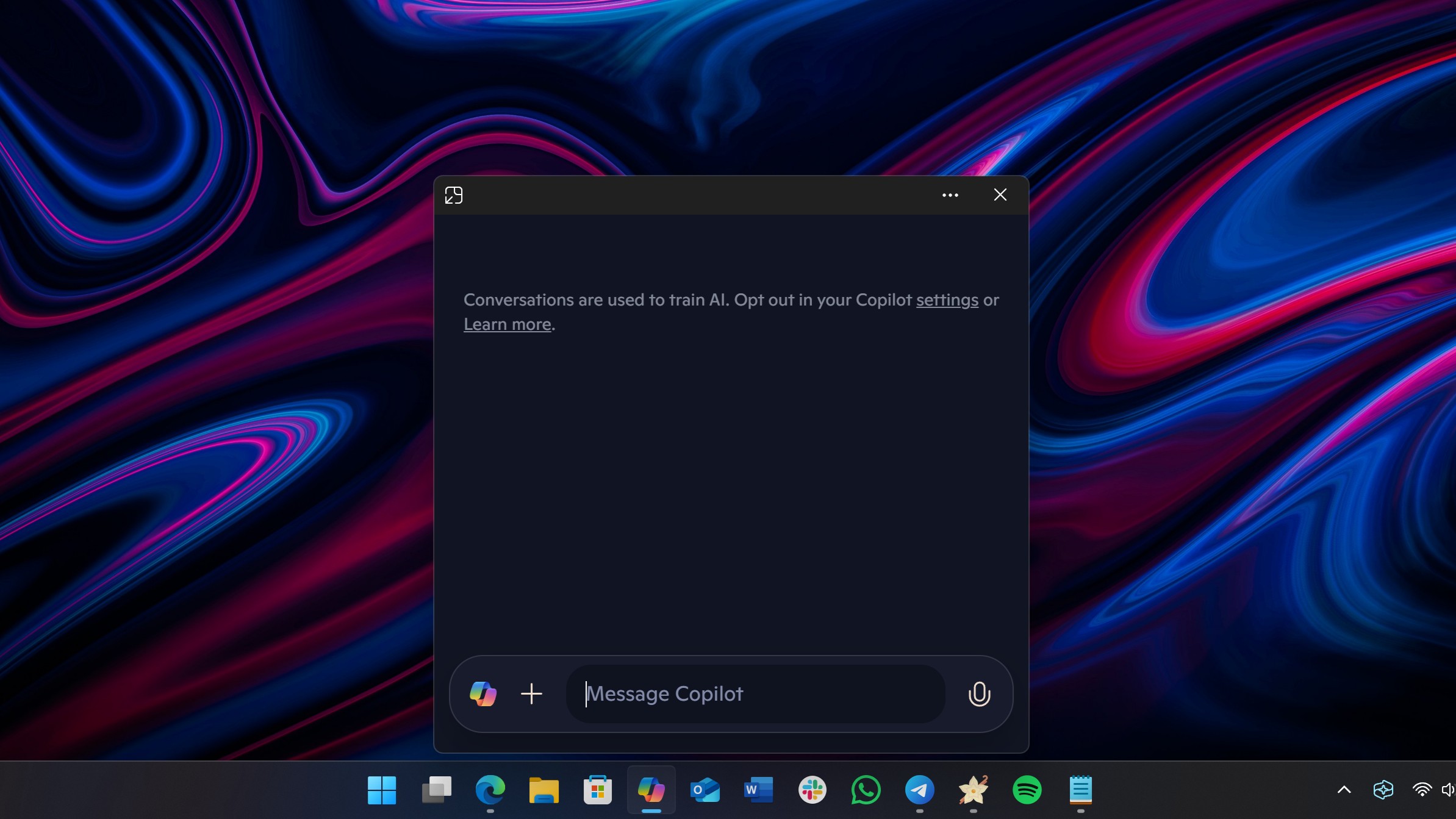 Copilot'un Windows 11'deki yeni hızlı görünümü