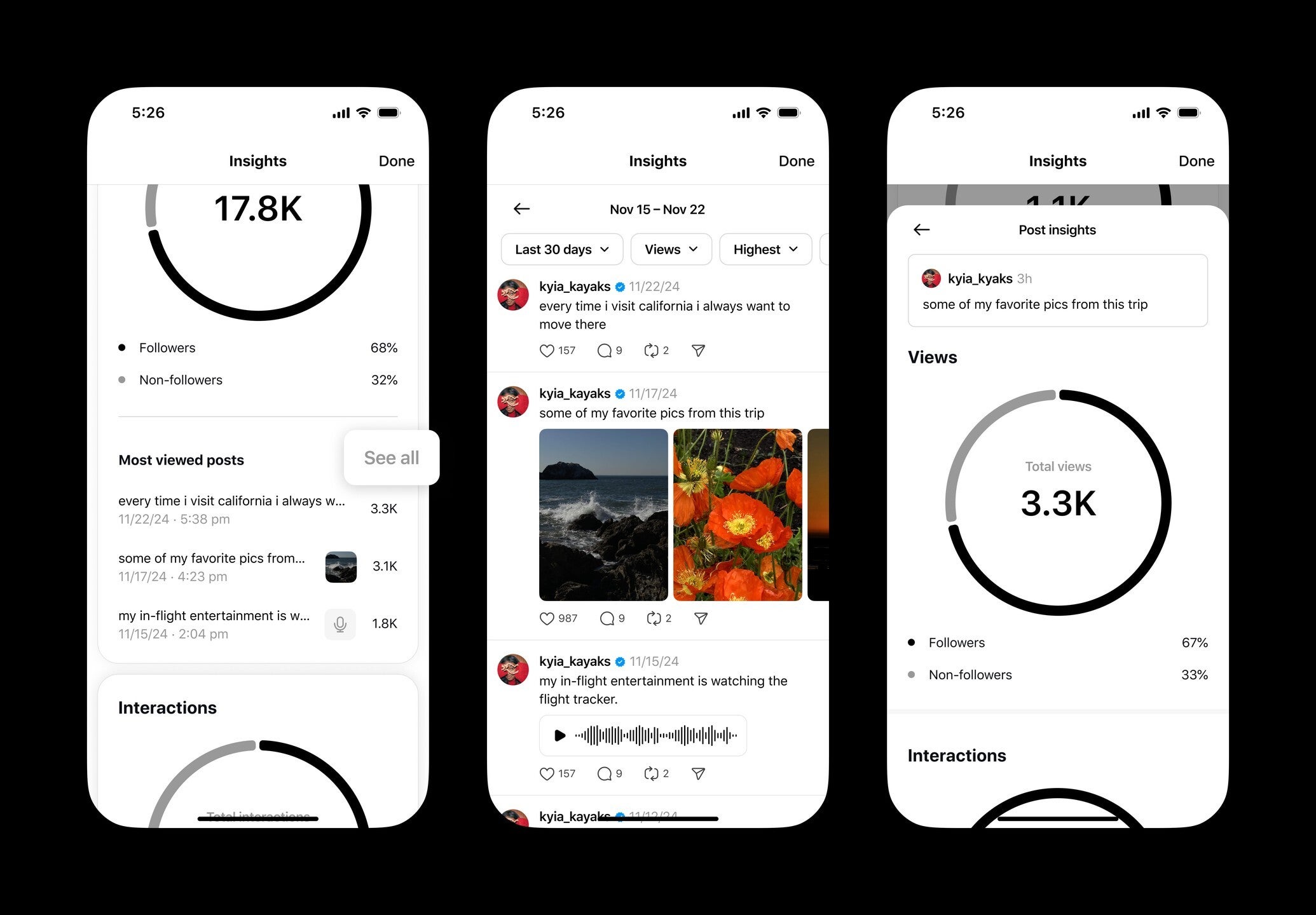 Image Credit - Adam Mosseri on Threads - Threads, bireysel gönderiler için yeni analizleri test etmeye başlıyor