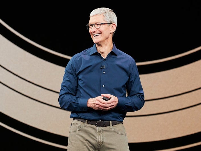 Tim Cook 2018'de sahnede. | Resim kredisi — Apple - Tim Cook, Apple'dan ne zaman emekli olmayı planladığını anlatıyor