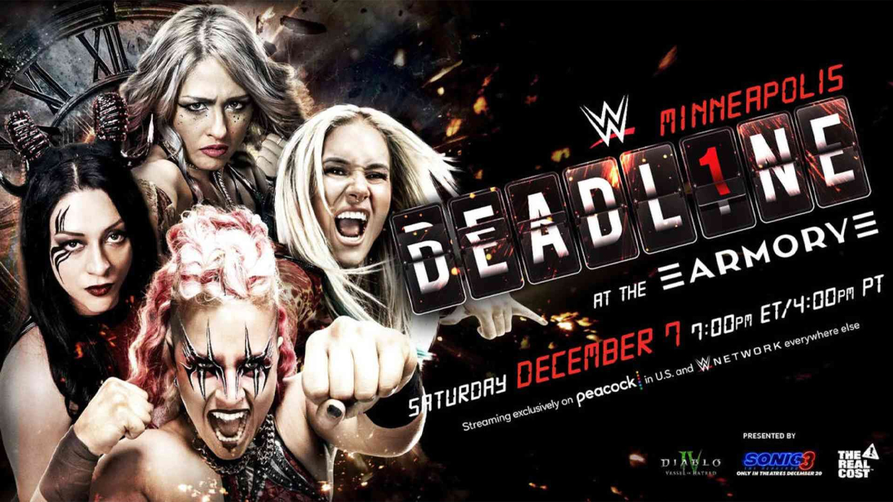 Stephanie Vaquer, Giulia, Sol Ruca ve Zaria, WWE NXT Deadline 2024 posterinde.