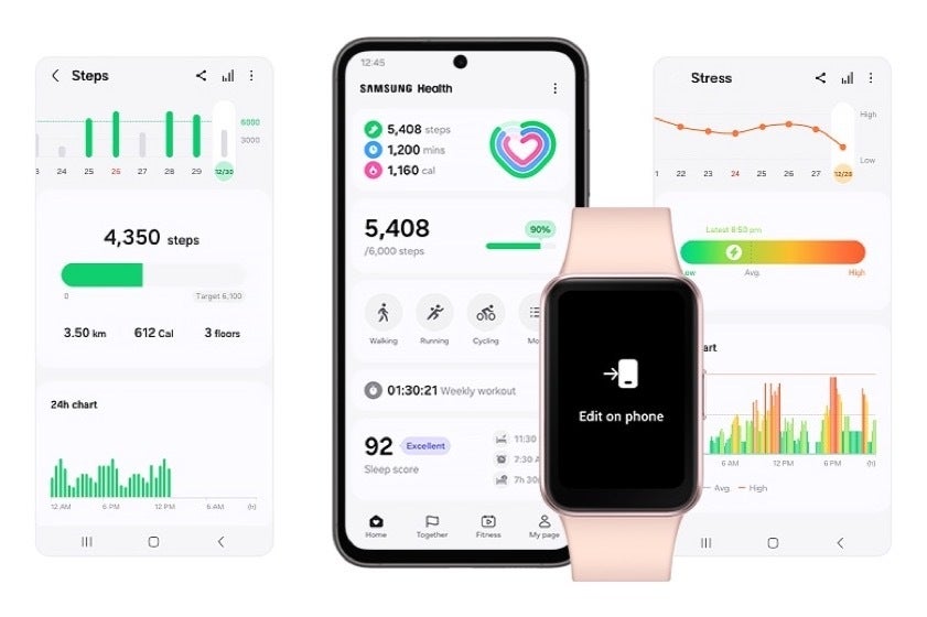 Samsung Galaxy Fit 3'ün teknik özelliklerini gösteren pazarlama bilgi kartı