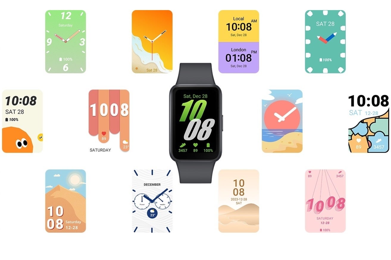 Samsung Galaxy Fit 3'ün teknik özelliklerini gösteren pazarlama bilgi kartı