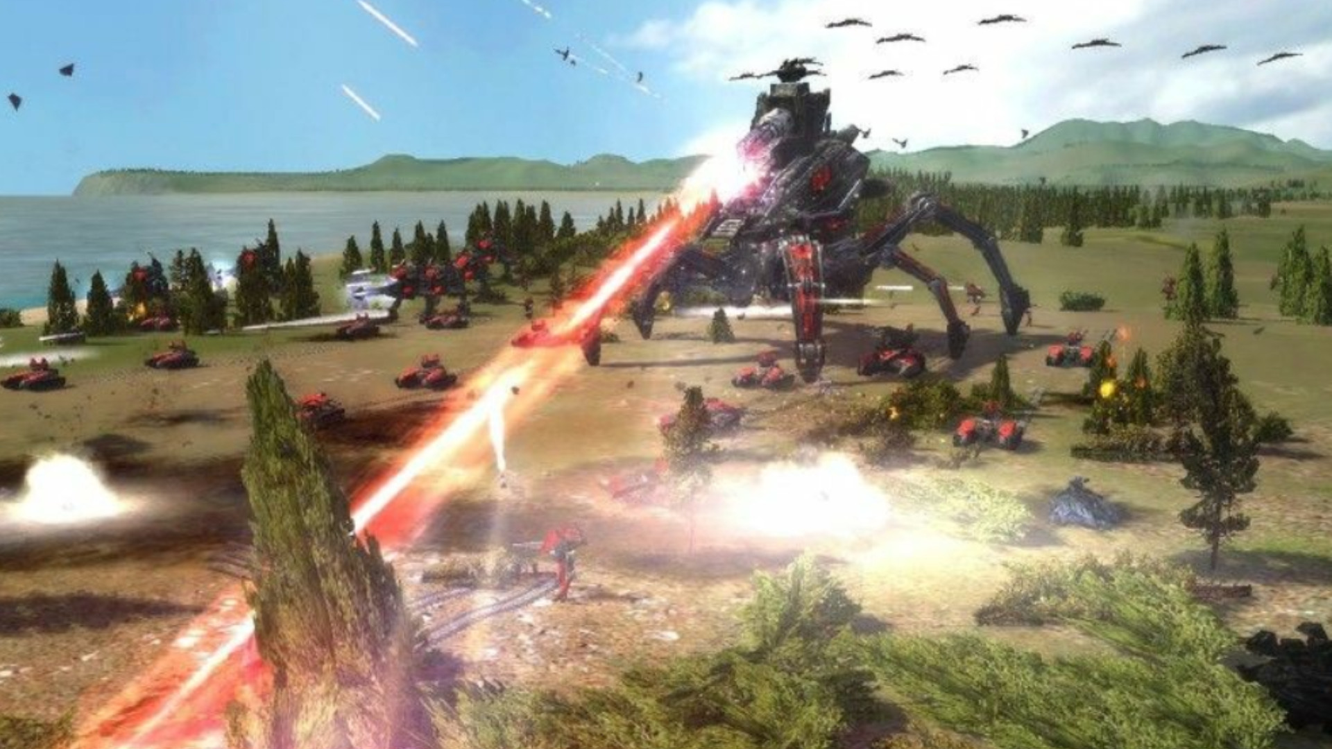 Yüce Komutan - Lazer topuna sahip, yürüyen dev bir örümcek robotu.