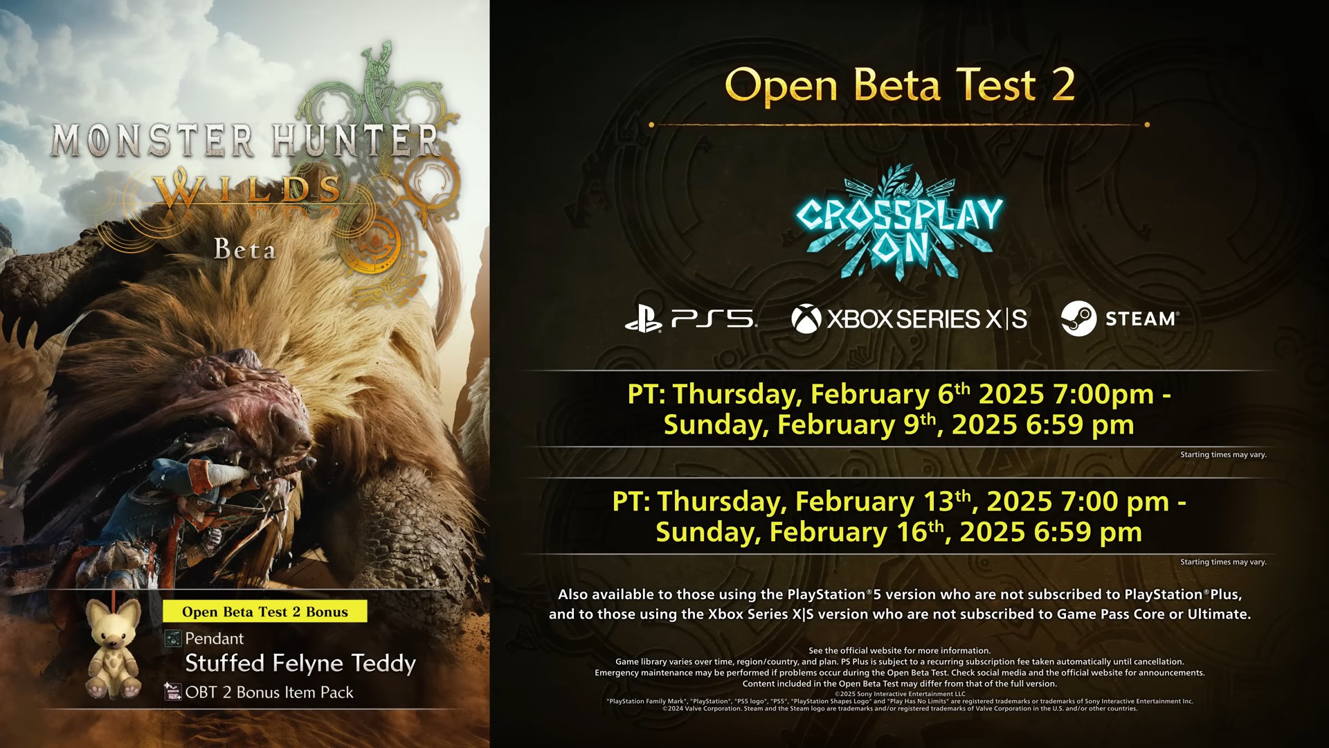 Monster Hunter Wilds ikinci Açık Beta Testi başlangıç tarihleri