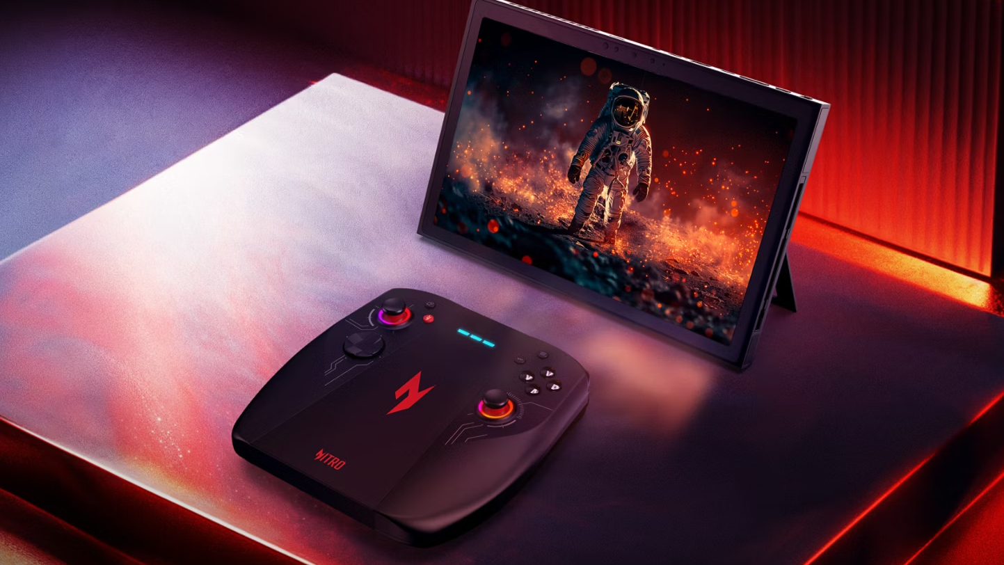 Acer Nitro Blaze 11'in denetleyicisi oyun kumandası modunda ayrılmış durumda.