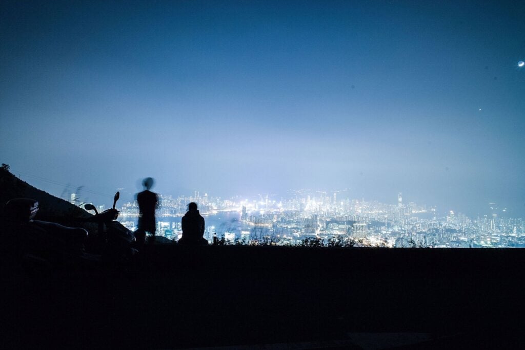 Hong Kong'da gece.