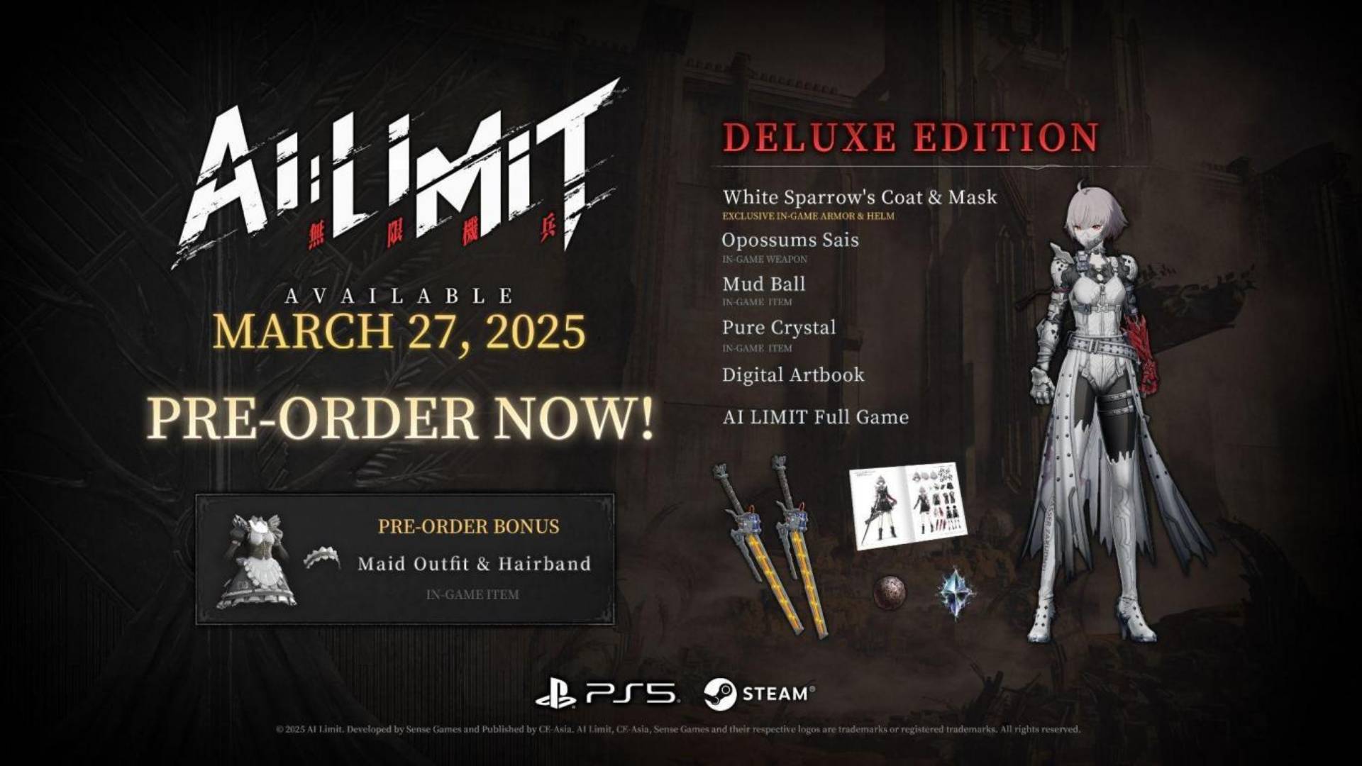 ai-limit-yeni-anime-soulslike-rpg-kodu-damar-nier-otomatları AI Limit ön siparişi veren oyuncuların alacağı ödülleri gösteren bir resim