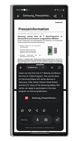 One UI 7 Beta programının belirli pazarlarda başlatılması hakkında Samsung'un basın açıklaması.