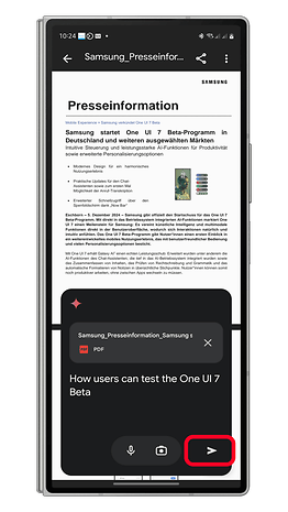 One UI 7 beta programının Almanya ve diğer pazarlarda başlatılmasına ilişkin Samsung basın açıklaması.