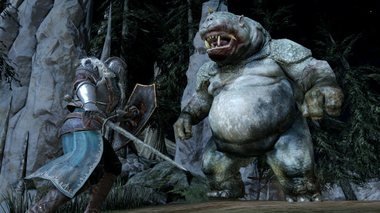Dark Souls 2'de bir devle savaşmak.