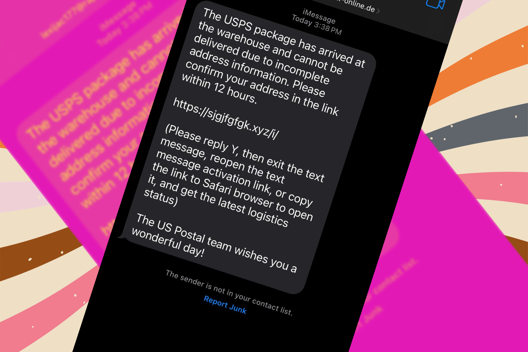 iMessage kimlik avı metni örneği, üçüncü grup.