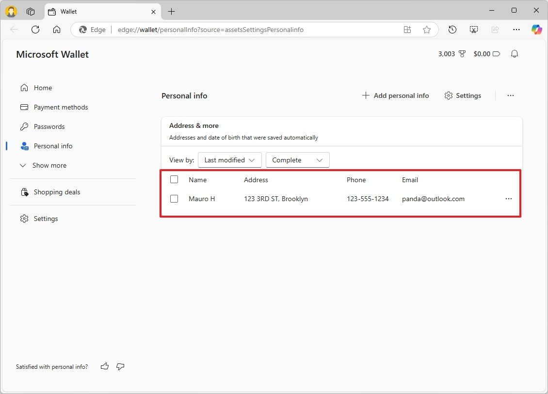 Microsoft Edge kişisel bilgileri kaydetti