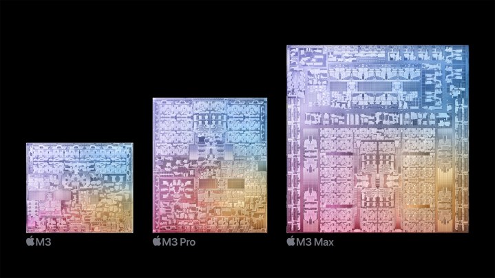 Apple'ın M3 çip ailesi.