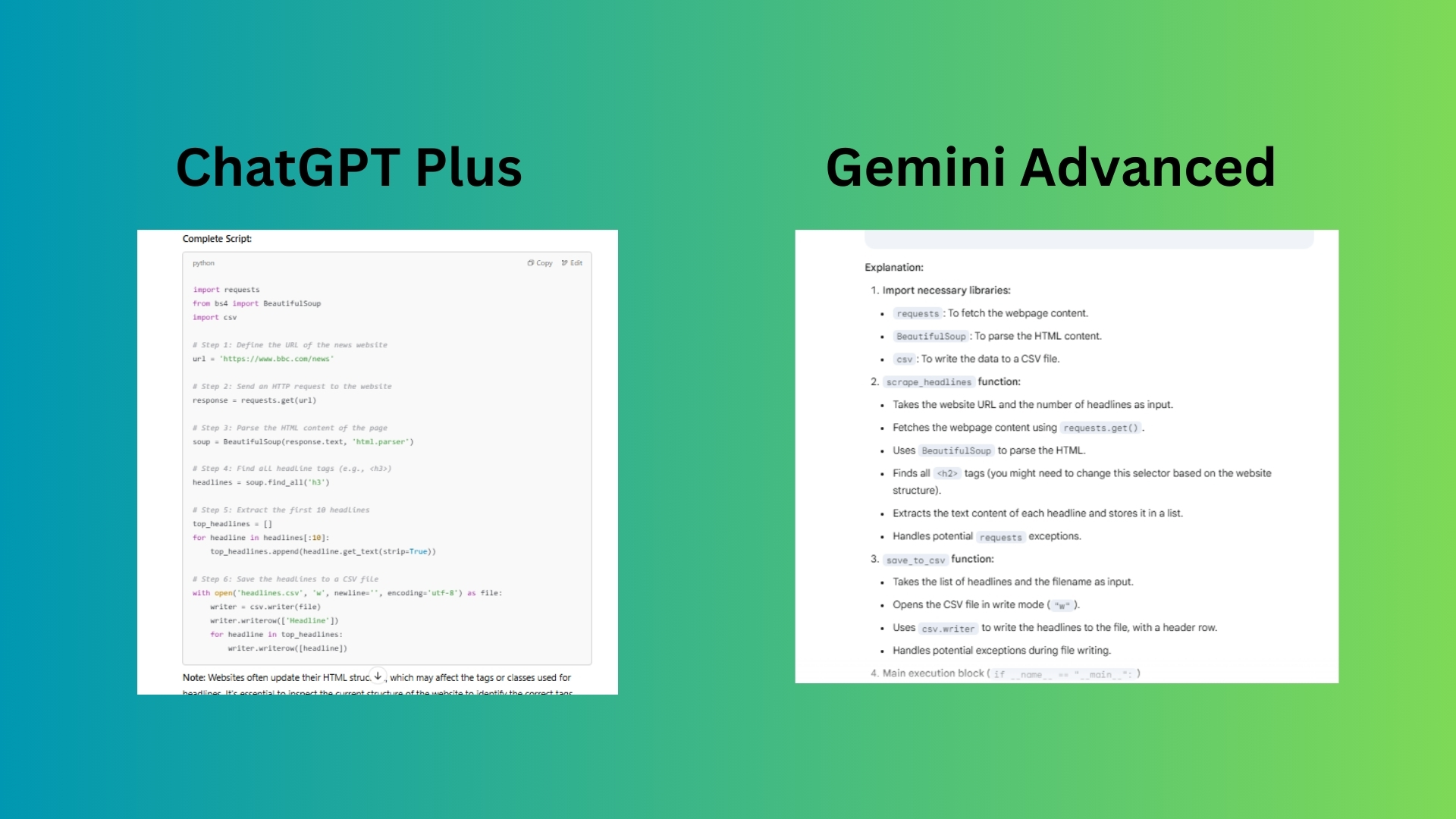 ChatGPT Plus ve Gemini Advanced ekran görüntüsü