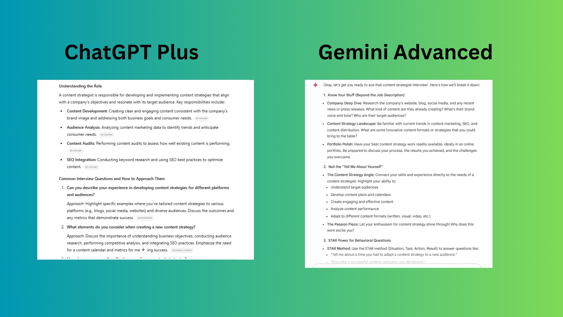 ChatGPT Plus ve Gemini Advanced ekran görüntüsü