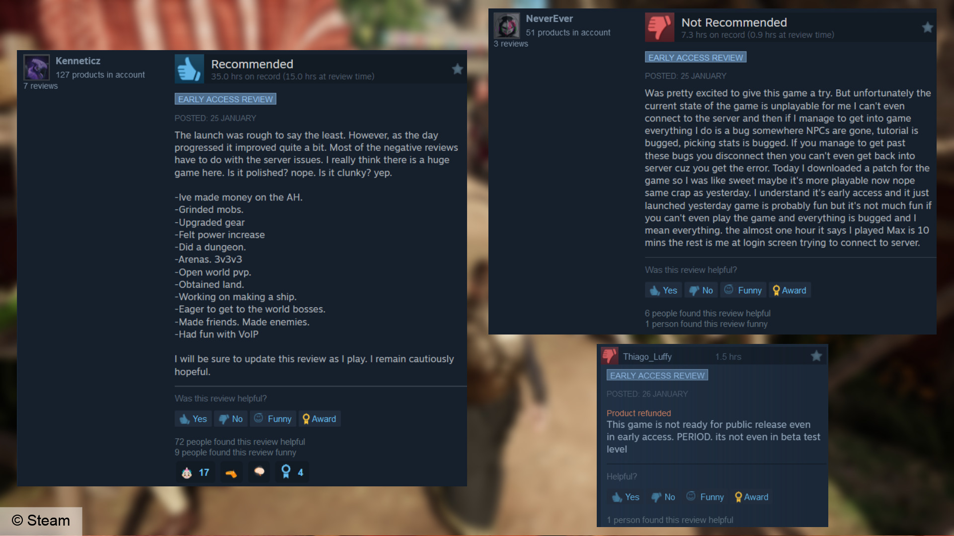 Quinfall - Yeni MMORPG için Üç Steam Kullanıcı İncelemesi.