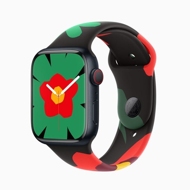 Geçen yılın Black Unity Apple Watch kordonu ve saat yüzü. | Resim kredisi-Apple - Apple Store'larda yapılan değişikliklerin arkasında süresi geçmiş Apple Watch aksesuarı olabilir